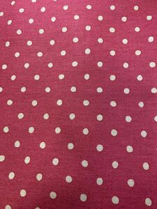 ●国産　セブンベリー　ドット綿麻キャンバス　ピンク　生地　生地幅×50