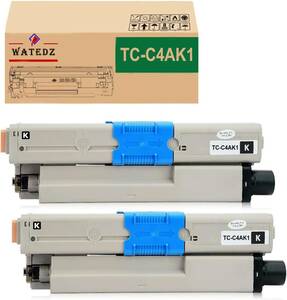 WATEDZ OKI用 TC-C4A TC-C4AK1 （2パック ブラック） 互換トナーカートリッジ 対応機種：OKI C332 C332dn C332dnw MC363 MC363dn MC363dnw