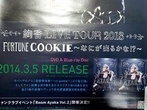 絢香/AYAKA ライブ ツアー/LIVE TOUR 2013 FORTUNE COOKIE なにが出るかな!? 告知ポスター/販促/広告/非売品/縦:約73cm・横:約52cm/P32103_画像3