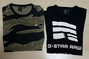 g-star raw ジースターロウ　Tシャツ×2枚（黒＆迷彩柄）