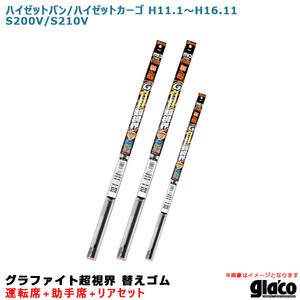 ガラコワイパー 超視界 替えゴム 車種別セット ハイゼットバン/カーゴ H11.1～H16.11 S200V/S210V 運転席+助手席+リア ソフト99