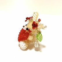 薔薇園よりハートの贈り物　うさぎちゃん ビーズドール　ビーズ細工　handmade beaded dollハンドメイド　rabbit bead あみぐるみ_画像3