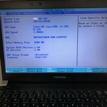 【BIOS起動】ジャンク 東芝 dynabook RX3 TN240Y/3HD PPR3TN4Y4MRNG CPU Core i3 370M メモリ2GB HDD/SSDなし 中古 PC ノートパソコン 基盤_画像2
