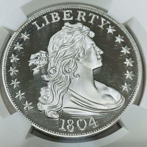 【復刻版 The King of American Coins】1804 アメリカ リバティ 銀メダルNGC Gem Proof１トロイオンス 女神 イーグル アンティーク コイン