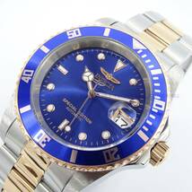 【新品・送料無料】インビクタ INVICTA 腕時計 メンズ 自動巻き カレンダー ブルー・ローズゴールド PRO DIVER 30600 メタルバンド_画像3