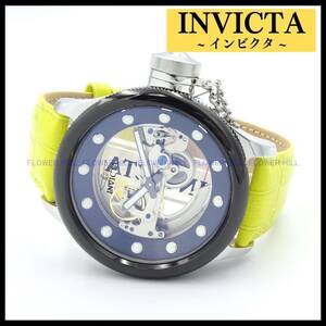 【新品・送料無料】インビクタ INVICTA 腕時計 メンズ 自動巻き スケルトン ブラック・イエロー PRO DIVER 44537 レザーバンド