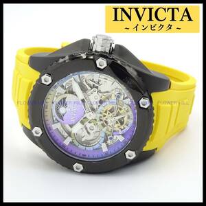 【新品・送料無料】インビクタ INVICTA 腕時計 メンズ 自動巻き スケルトン ブラック・イエロー AKULA 42771 シリコンバンド