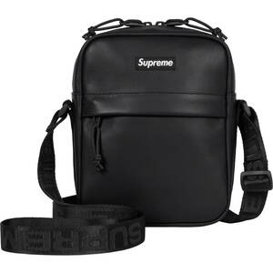 Supreme Leather Shoulder Bag Black 23AW