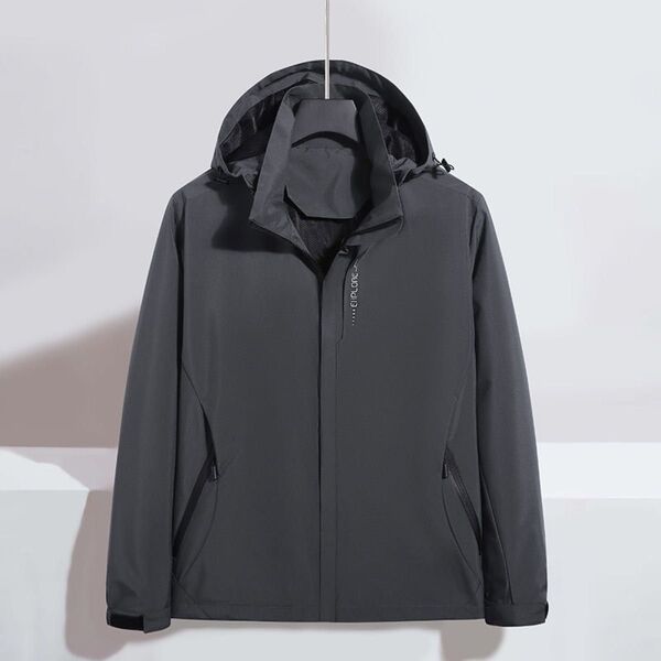 【070810L】アウトドア ジャケット メンズ 防寒着 マウンテンパーカー 登山服 撥水 防風 保温 グレー