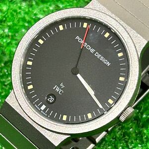 PORSCHE DESIGN ポルシェデザイン IWC 腕時計 黒文字盤 動作未確認 ジャンク品(E352)
