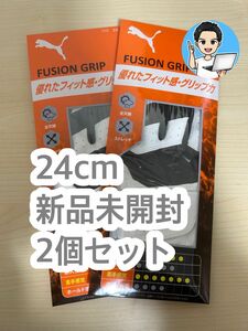 【新品】プーマ メンズ FUSION GRIP フュージョングリップ ゴルフグローブ 24cm ブラック ホワイト 白 Puma