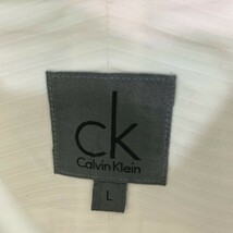 大きいサイズ◆L◆CK Calvin Klein カルバンクライン メンズ ストライプ シャツ L ホワイト NOH997 ドレスシャツ Yシャツ_画像6