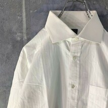 大きいサイズ◆L◆CK Calvin Klein カルバンクライン メンズ ストライプ シャツ L ホワイト NOH997 ドレスシャツ Yシャツ_画像2