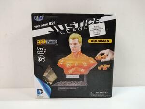 240221)1015) 3Dパズル AQUAMAN アクアマン 胸像フィギュア カラーバージョン JUSTICE LEAGUE DCコミック 未使用品