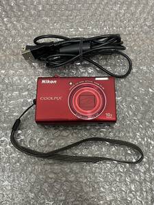 美品☆/Nikon/ニコン/COOLPIX/クールピクス/デジタルカメラ/1600万画素/74MB/写真/ブリリアントレッド/S6200/0205e