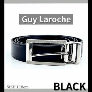B級品 新品 Guy Laroche LAROCHE ベルト ブラック ビジネス レザーベルト グレー