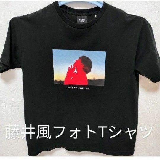 ※説明必読!公式グッズ藤井風.FujiiKaze.フォトTシャツ(黒サイズM)オマケ付