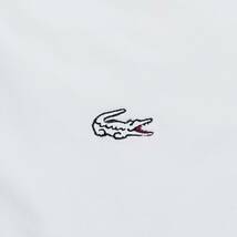 【美品】◎ LACOSTE ラコステ/ 長袖 ワンポイント白ワニ刺繍ロゴ ボタンダウン シャツ Yシャツ 予備ボタンあり　SIZE： 4　ホワイト_画像5