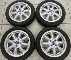 ●2402-153 ダイハツ L650S ミラジーノ 純正アルミ MINILITE ミニライト 4.5J 15in +45 PCD100 165/55R15 4本 ウェイク ミラココア エッセ