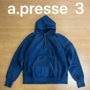 3 a.presse Vintage Half Zip Sweat Hoodie 24ss アプレッセ ハーフジップ