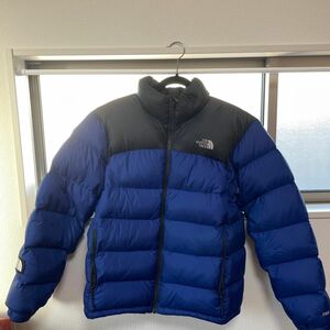 ノースフェイス THENORTHFACE ダウンジャケット ジャケット アウター ブルー バイカラー ロゴ メンズ M