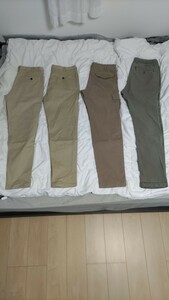 ４本セット WORKMAN ワークマン スキニー ストレッチ チノパン カーゴパンツ UNIQLO ユニクロ GU ジーユー GAP ギャップ 普段着 仕事着 