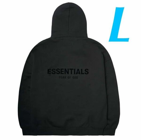 ★送料無料★【新品】FEAR OF GOD ESSENTIALS Hoodie Stretch Limoエッセンシャルズ フーディー ブラック パーカー スウェット 黒 コットン