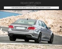 【送料無料】 リアバンパー ディフューザー リアルカーボン タイプ1 ベンツ Eクラス W212 E63 AMG 2013-2016 リア スポイラー カナード_画像4