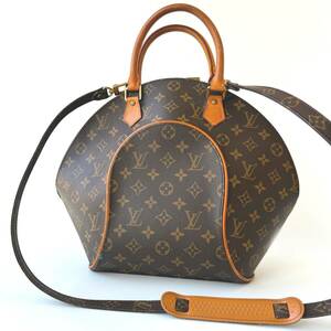 ◆ ルイ ヴィトン LOUIS VUITTON モノグラム エリプス MM M51126 ショルダー付き ハンドバッグ ブラウン レディース メンズ かばん