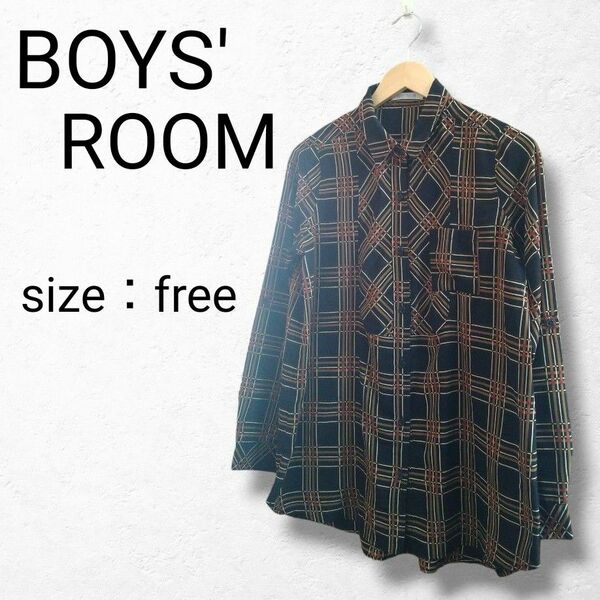 【BOYS'ROOM】ブラック　チェック　ネルシャツ