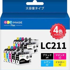 602t0936☆ GPC Image Flex ブラザー 用 インク LC211 LC211-4PK 純正と併用可能 大容量 Brother 対応の画像4