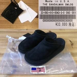 別注モデル THE SANDALMAN SMLOG US8.0 BLACK 26〜26.5cm サンダルマン クロッグ サンダル ブラック スウェード 黒 新品 スニーカー ブーツ