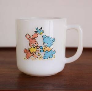 [ outside fixed form free shipping ]# Fire King kitimi-ru time mug child mug mug Vintage America made USA