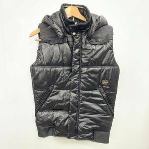 送料無料h56738 G-STAR RAW ジースター ロウ 3301 ダウンベスト M アウター フード付 ブラック メンズ