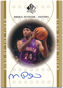 Morris Peterson NBA 2000-01 UD SP Authentic Sign of the Times RC Rookie Signature Auto ルーキーオート モーリス・ピーターソン 