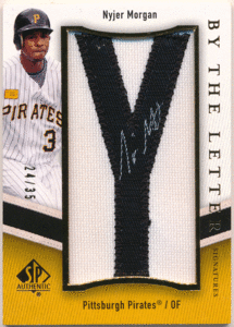 Nyjer Morgan MLB 2009 UD SP Authentic By the Letter Signatures Auto 35枚限定 レターオート ナイジャー・モーガン