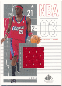 Darius Miles NBA 2002-03 UD SP Game Used Authentic Fabrics Red Jersey 赤 ジャージカード ダリアス・マイルズ