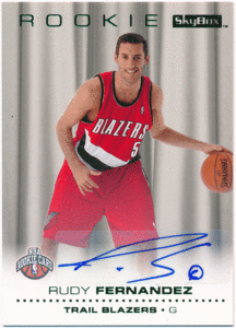 Rudy Fernandez NBA 2008-09 Skybox RC Rookie Emerald Green Signature Auto ルーキーオート ルディ・フェルナンデス