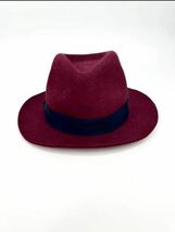 希少/美品 本家 イタリア製/BORSALINO/ラビットファー 中折れ ハット/ボルサリーノ ウサギ うさぎ 兎 ファー 帽子 ハンチング キャップ_画像2