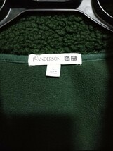 ユニクロ JW ANDERSON ボアフリースフルジップブルゾン ダークグリーン サイズL 中古 美品_画像3