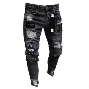  new goods * men's Denim pants jeans casual damage processing bike pants bike jeans ji- bread stretch skinny pants .S~3XL