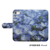 ZenFone　スマホケース 手帳型 プリントケース ネモフィラ フラワー 綺麗 花 ルリカラクサ_画像2