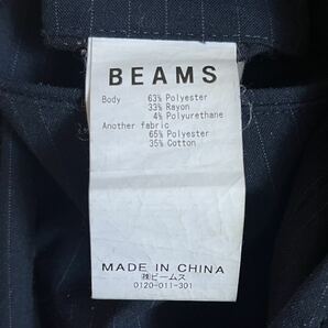 Beams スラックス ネイビー ストライプ Mの画像9