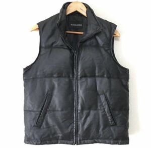 美品 BLACK LEDER 羊革オールレザーダウンベスト L