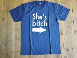 　No17【お笑いTシャツ】She's bitch Mサイズ色NAVY★