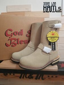 新品未使用　箱タグ付　アメリカン　VINTAGE　【God&Bless】本革スエード　本格　エンジニアブーツ　メンズ　ツーリング　