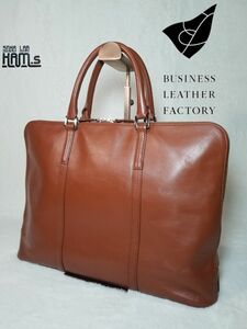 美品　Business Leather Factory「スリム　ビジネスバッグ　(デルタ)」　革 レザー　A4可　ブリーフケース