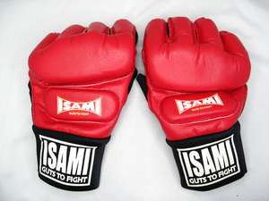 ■ 試着のみ 未使用 ISAMI イサミ オープンフィンガー グローブ サイズLL レッド ■ グローブ 総合格闘技 MMA ライジン RIZIN