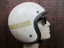 60s 当時物◆HA R-7M ジェットヘルメット 革巻き リム ヒロタケ アライ ビンテージ ホワイト 白【Sサイズ 55cm～57cm】ARAI R-1 BELL 500TX_画像4