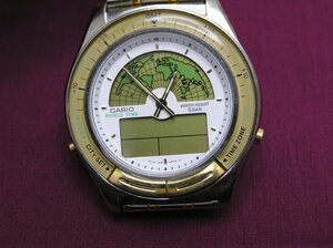 ★ハローカメラ★ 9083 CASIO カシオ 701A1-W53 World TIME デジアナ 腕時計 ジャンク 要修理 5BAR 1円スタート